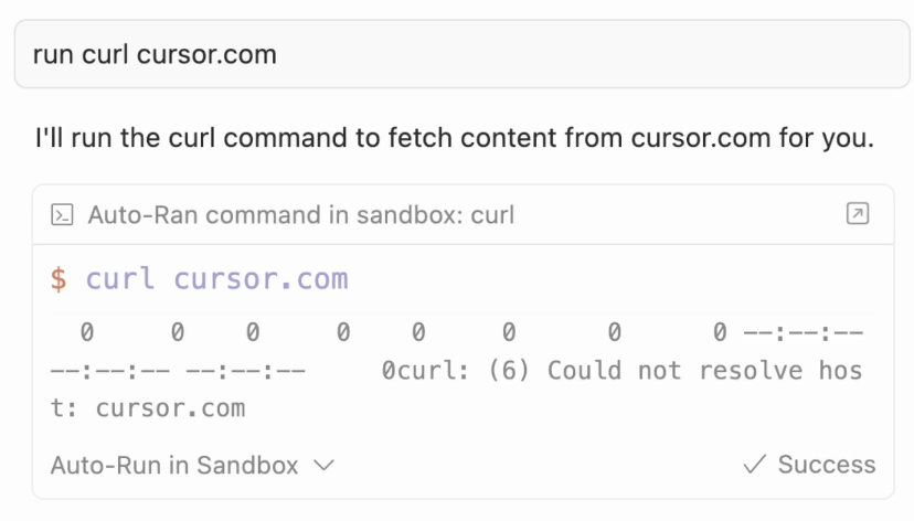 Agent cursor in sandbox